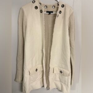 Elegant Cream Women's Suede/sweater jacket